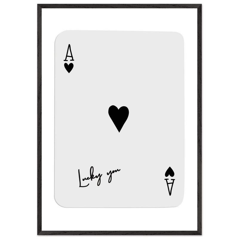 Lucky You Ace of Hearts Custom Playing Cards Framed Poster Wall Art - Vibrantwalls