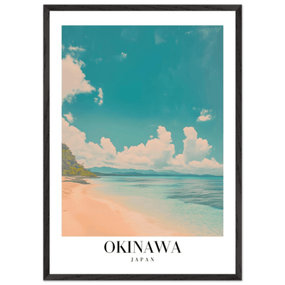 Okinawa Japan Framed Poster – Vintage Beach Travel Wall Art with Wooden Frame - Vibrantwalls