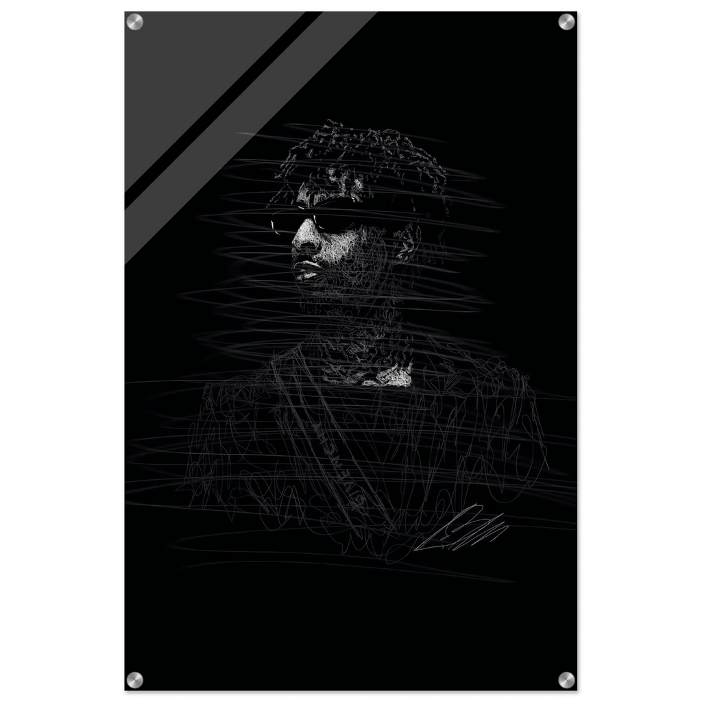 The Rapper Scribble Art Acrylic Print – Abstract, Dynamic, Modern Wall Decor in Various Sizes - Vibrantwalls
