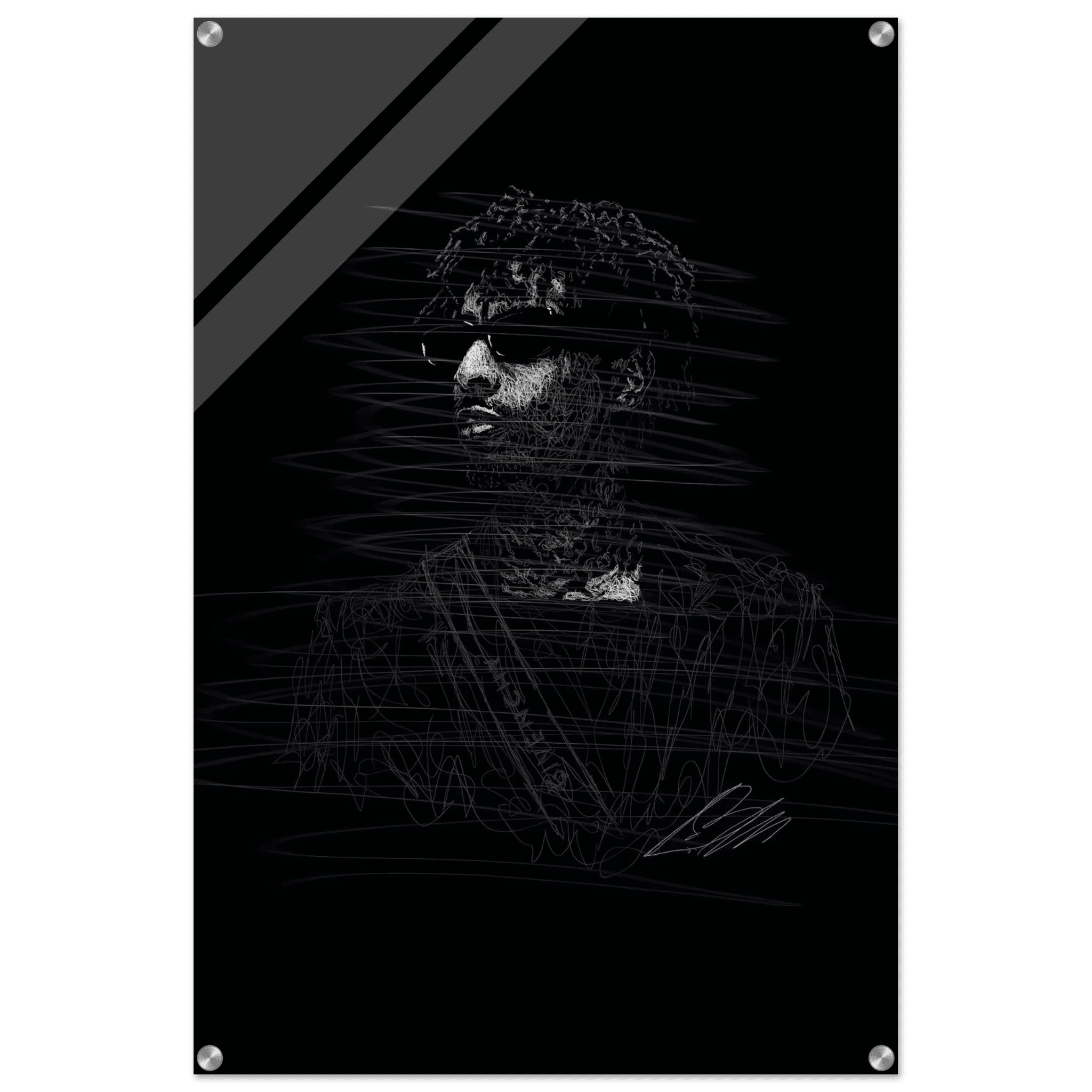 The Rapper Scribble Art Acrylic Print – Abstract, Dynamic, Modern Wall Decor in Various Sizes - Vibrantwalls