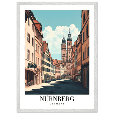 Nürnberg Germany Framed Poster – Vintage European Street Scene Wall Art with Wooden Frame - Vibrantwalls