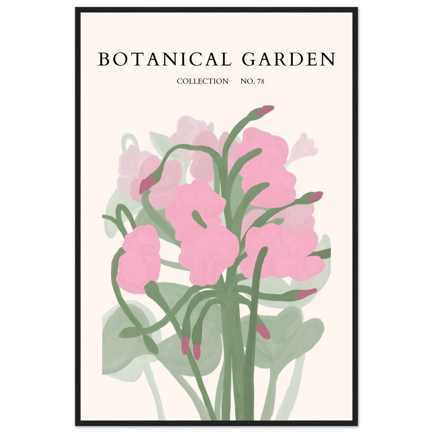 Botanical Garden Collection No. 78 Framed Poster – Blush Pink & Sage Green Floral Art Print | Ready-to-Hang - Vibrantwalls