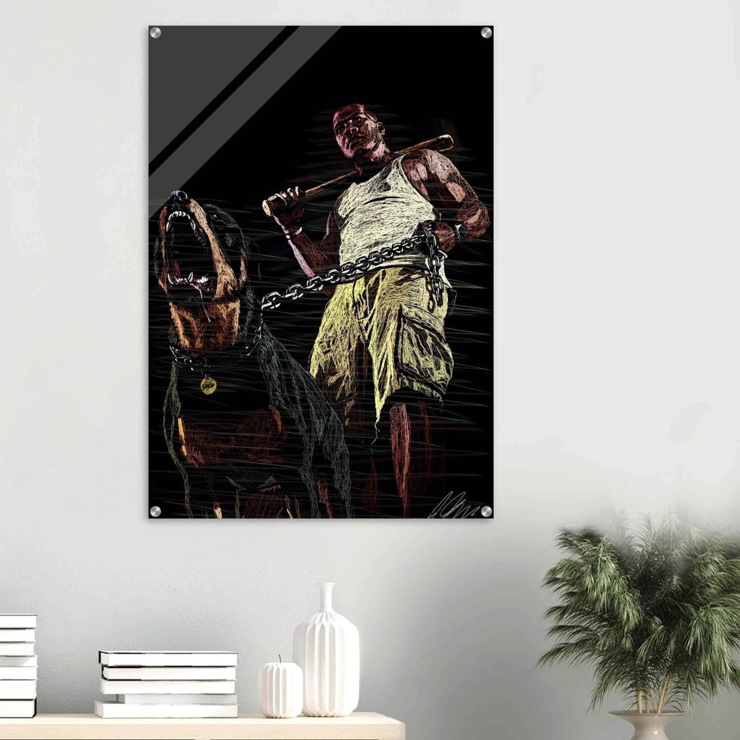 Connor McGregor & Rottweiler Sketch Acrylic Print – Dynamic, Modern, Conversation-Starting Wall Art - Vibrantwalls