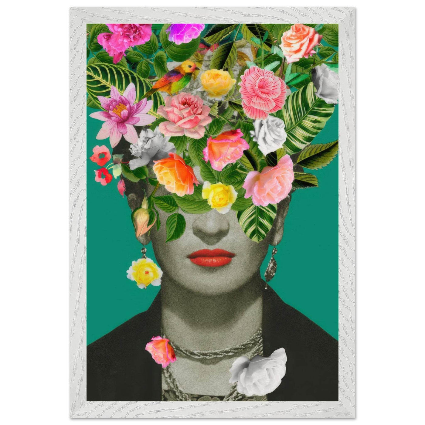 Floral Frida Artwork - Vibrant and Inspiring Home Decor - Vibrantwalls