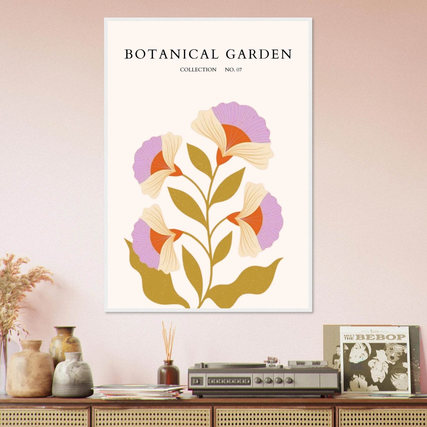 Botanical Garden Framed Poster – Whimsical Floral Art Prints in Soft Hues | Ready-to-Hang Wall Decor - Vibrantwalls