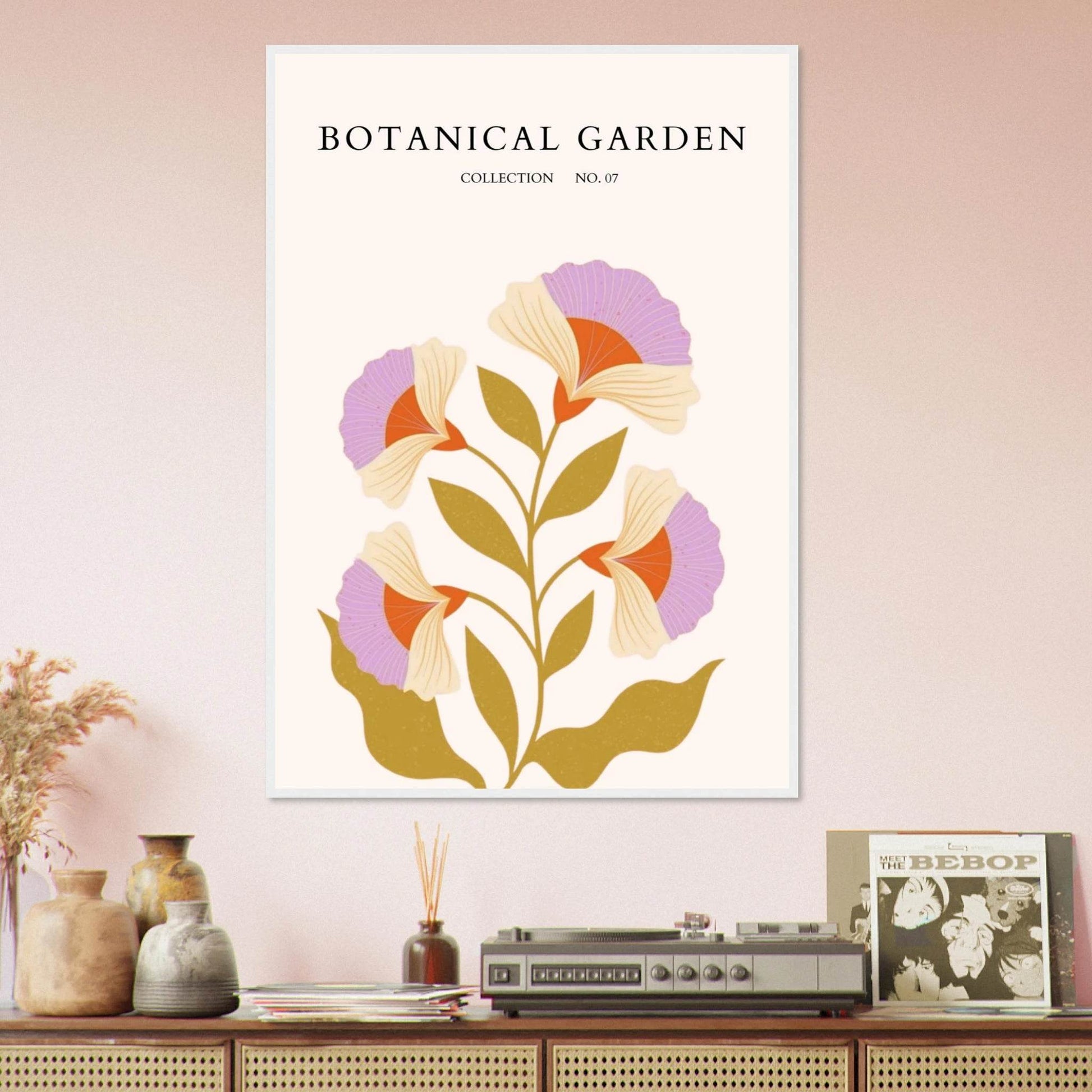 Botanical Garden Framed Poster – Whimsical Floral Art Prints in Soft Hues | Ready-to-Hang Wall Decor - Vibrantwalls