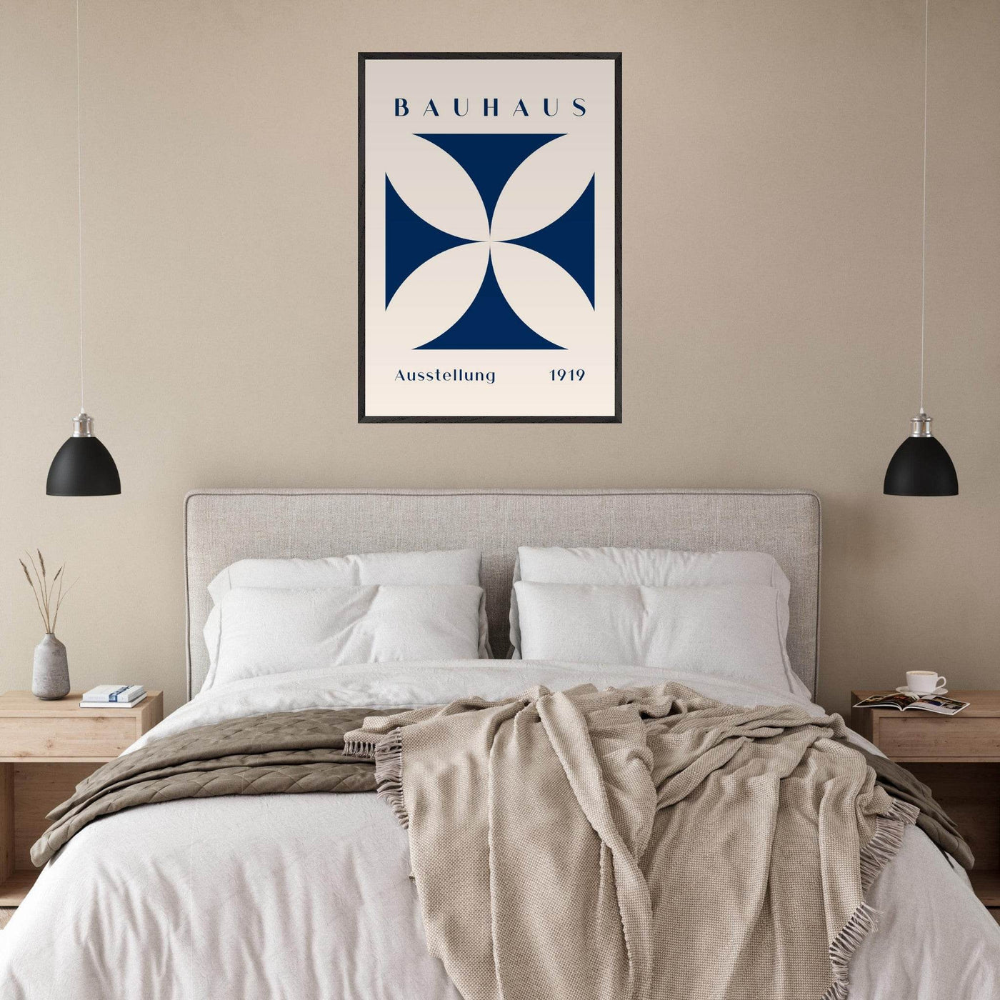 Bauhaus Exhibition 1919 - Navy Cream - Vibrantwalls