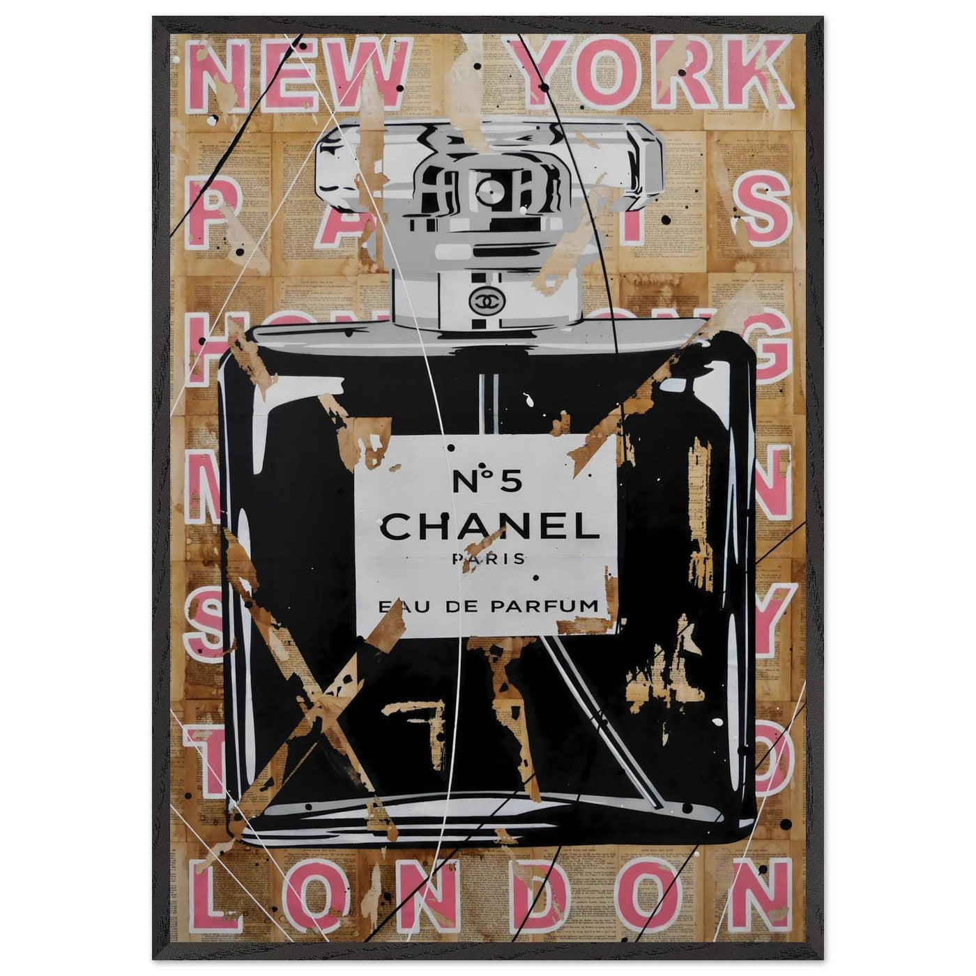Chanel No. 5 Abstract Luxury Perfume Art Print – Premium Framed Pop Art for Modern Interiors - Vibrantwalls