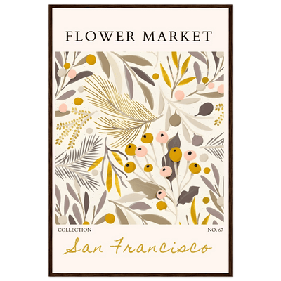 San Francisco Flower Market Collection Framed Poster – Botanical Golden Hues & Abstract Art Prints | Ready-to-Hang - Vibrantwalls
