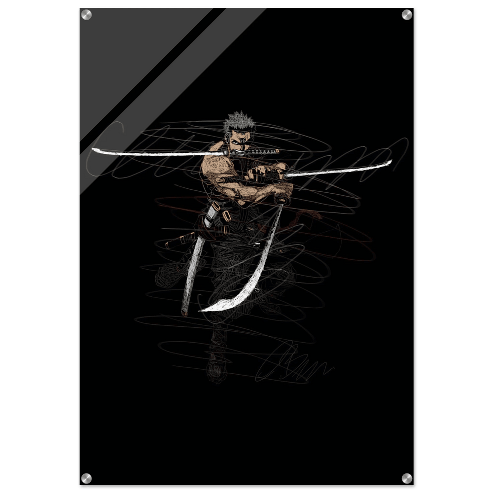 Roronoa Zoro Inspired Acrylic Print – Dynamic, Durable, Modern Anime Wall Art - Vibrantwalls