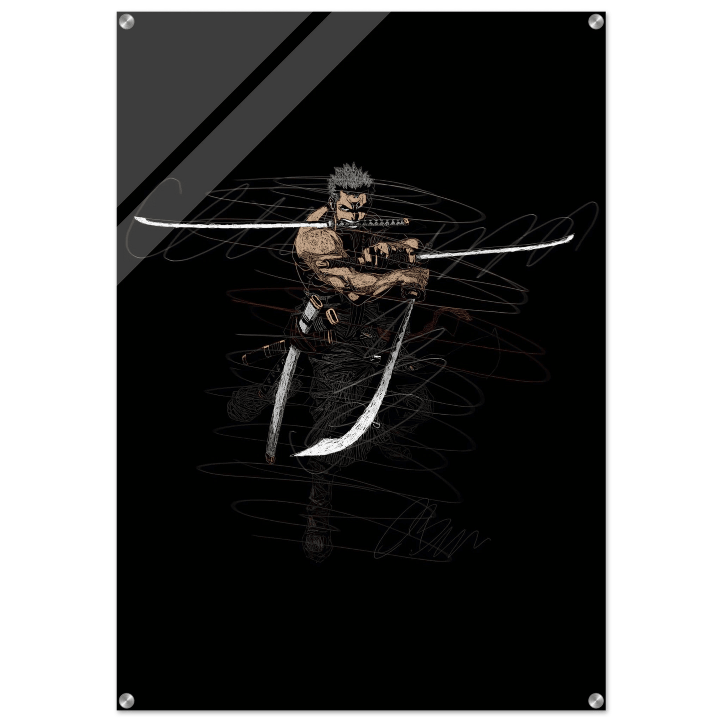 Roronoa Zoro Inspired Acrylic Print – Dynamic, Durable, Modern Anime Wall Art - Vibrantwalls