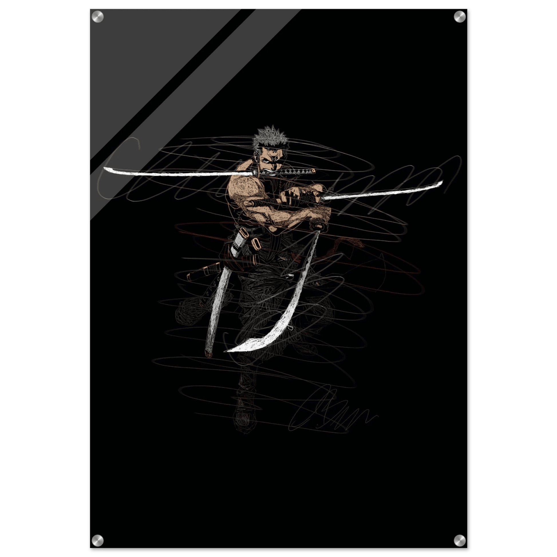 Roronoa Zoro Inspired Acrylic Print – Dynamic, Durable, Modern Anime Wall Art - Vibrantwalls