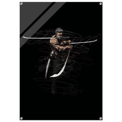 Roronoa Zoro Inspired Acrylic Print – Dynamic, Durable, Modern Anime Wall Art - Vibrantwalls
