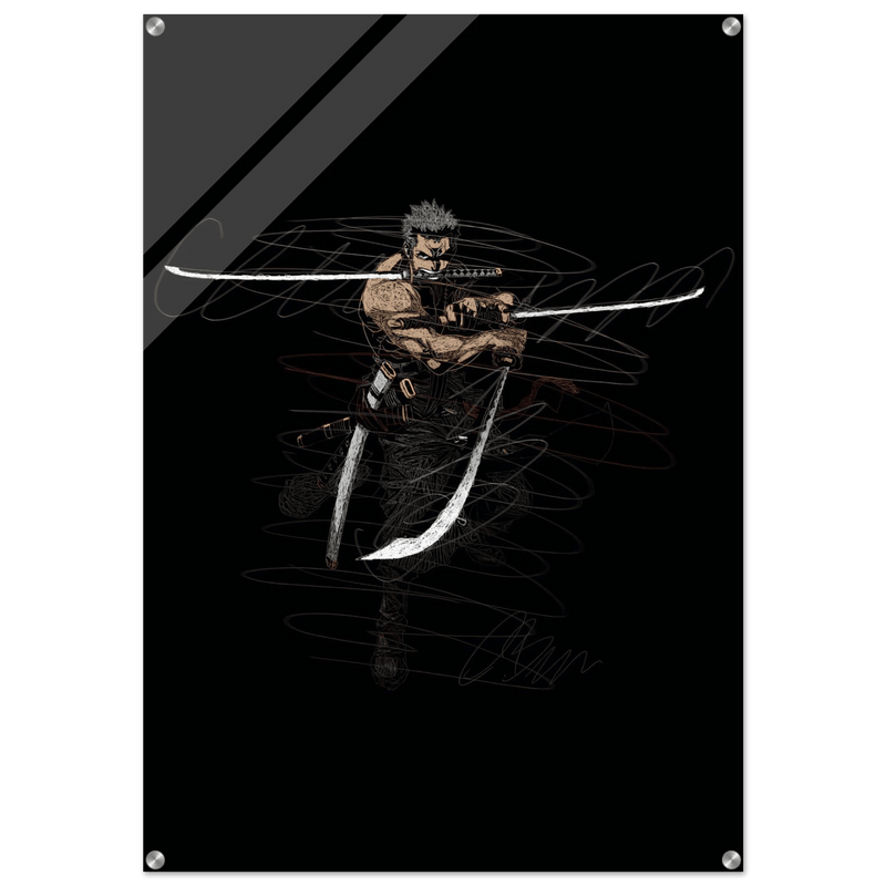 Roronoa Zoro Inspired Acrylic Print – Dynamic, Durable, Modern Anime Wall Art - Vibrantwalls