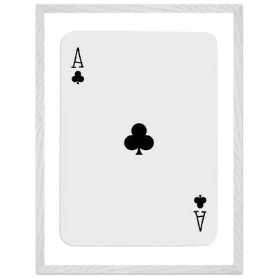 Ace of Clubs Poker Card Print - Elegant Framed Wall Art, Eco-Friendly Wood Frame & Multiple Sizes - Vibrantwalls