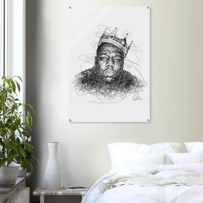 Notorious B.I.G. Scribble Art Acrylic Print – Iconic, Modern, Durable Wall Decor for Any Space - Vibrantwalls