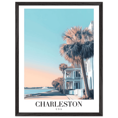 Charleston USA Framed Poster – Coastal Charm & Vintage Travel Art with Wooden Frame - Vibrantwalls