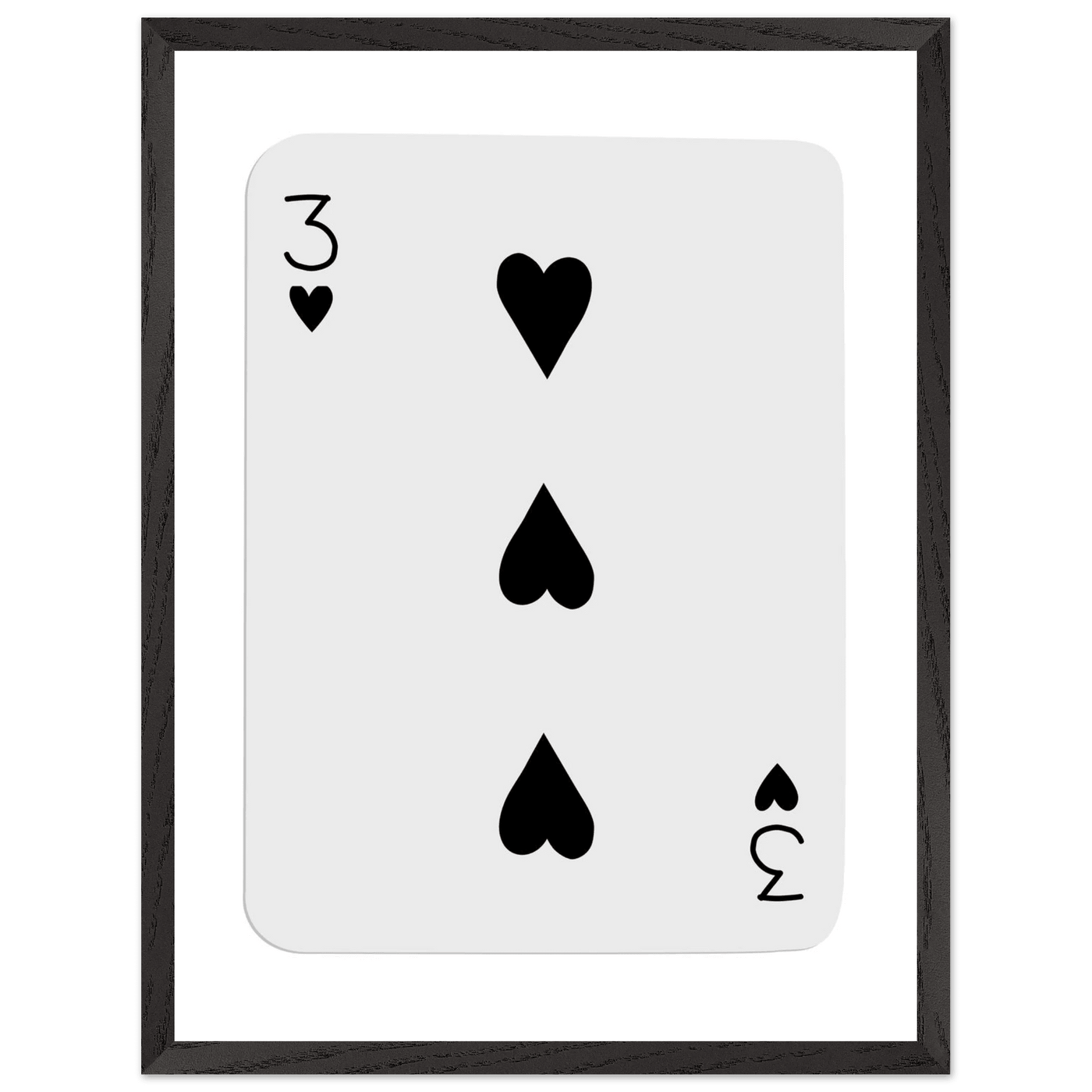 Poker Card Print - Three of Spades - Framed Wall Art, Eco-Friendly Wood Frame in Black, White, or Natural - Vibrantwalls
