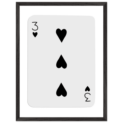 Poker Card Print - Three of Spades - Framed Wall Art, Eco-Friendly Wood Frame in Black, White, or Natural - Vibrantwalls
