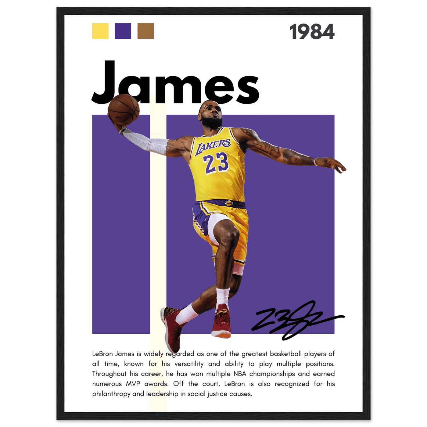 LeBron James Lakers Championship Vintage Art Print - Vibrantwalls