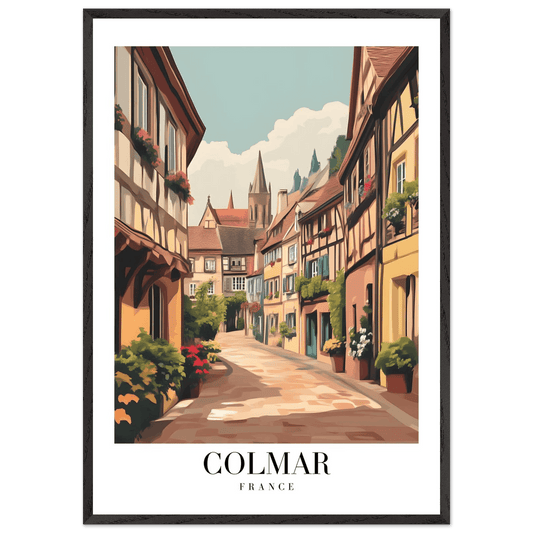 Colmar France Framed Poster – Vintage European Village Wall Art with Wooden Frame - Vibrantwalls