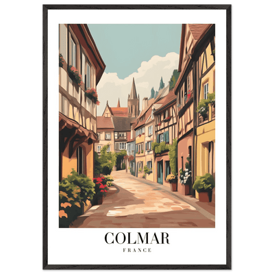 Colmar France Framed Poster – Vintage European Village Wall Art with Wooden Frame - Vibrantwalls