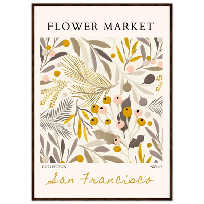 San Francisco Flower Market Collection Framed Poster – Botanical Golden Hues & Abstract Art Prints | Ready-to-Hang - Vibrantwalls