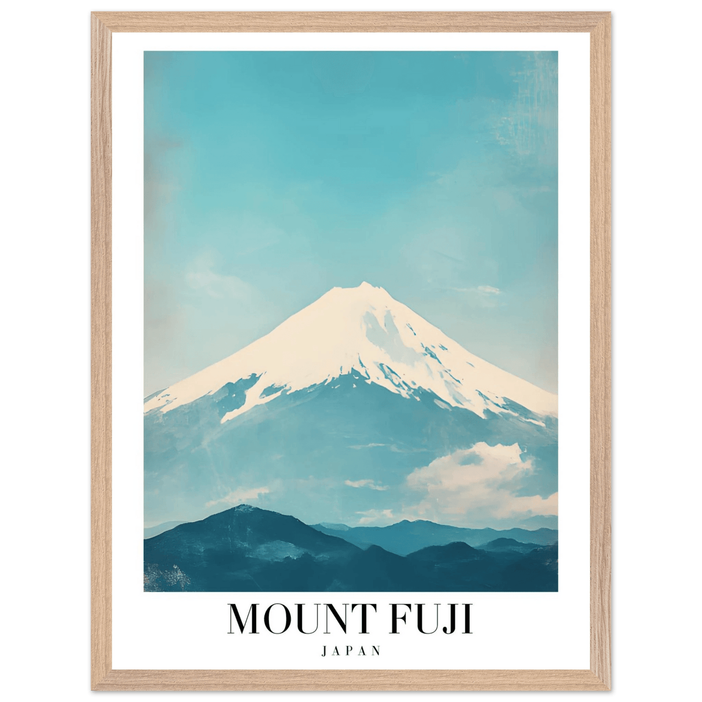 Mount Fuji Japan Framed Poster – Serene Vintage Travel Wall Art with Wooden Frame - Vibrantwalls