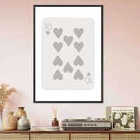 Ten of Hearts Custom Playing Cards Framed Poster Wall Art - Vibrantwalls