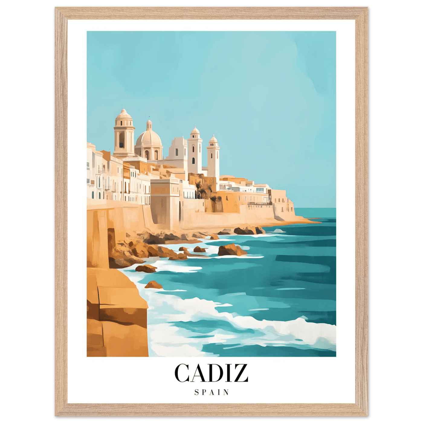 Cadiz Spain Framed Poster – Coastal Charm & Vintage Travel Wall Art with Wooden Frame - Vibrantwalls
