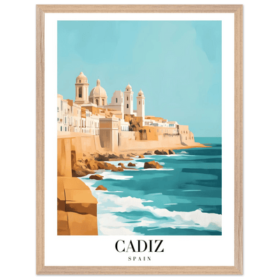 Cadiz Spain Framed Poster – Coastal Charm & Vintage Travel Wall Art with Wooden Frame - Vibrantwalls
