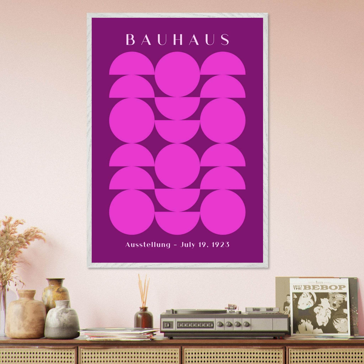 Bauhaus Pink & Purple Abstract - Vibrantwalls
