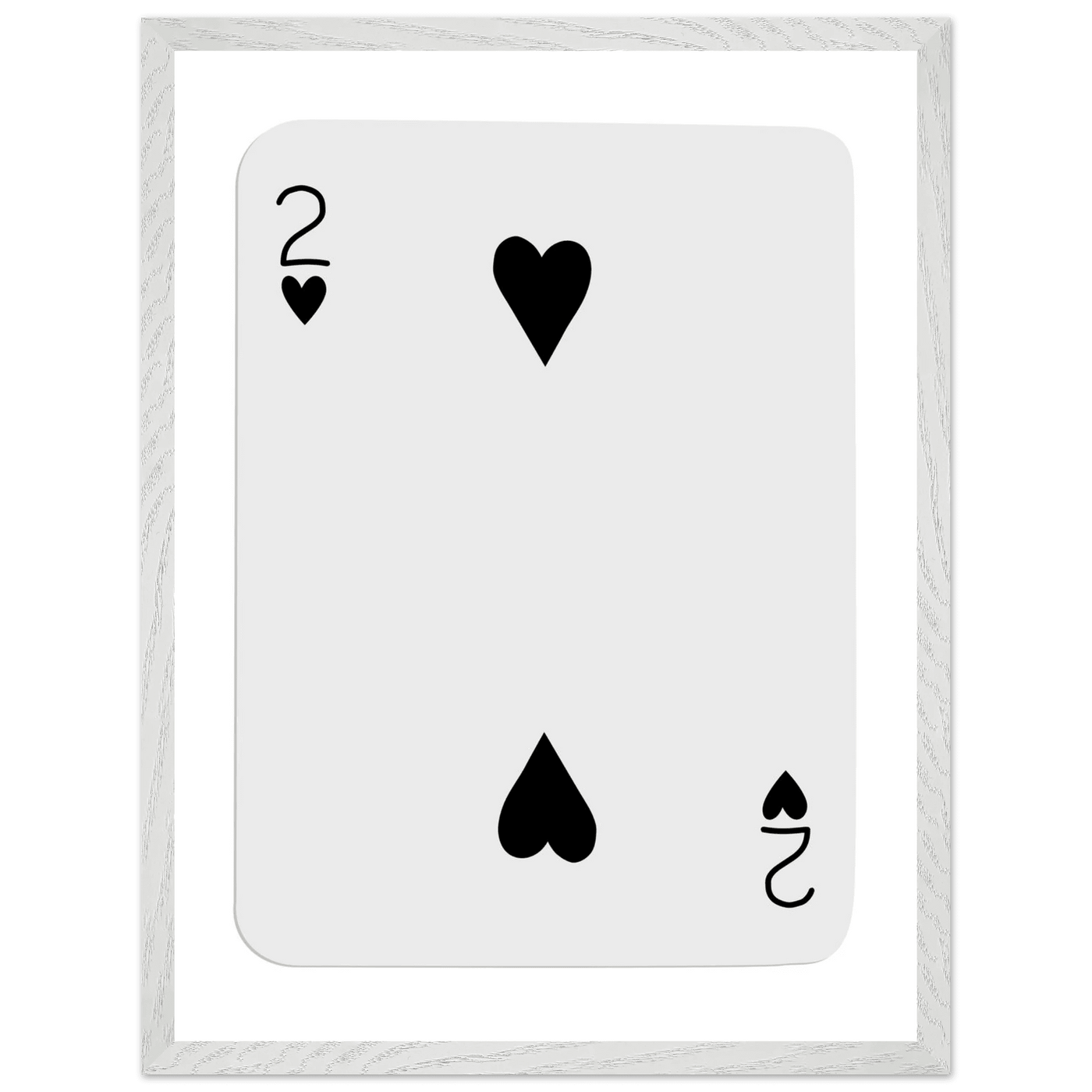 Two of Hearts Poker Card Print - Framed Wall Art, Eco-Friendly Wood Frame in Multiple Sizes & Finishes - Vibrantwalls