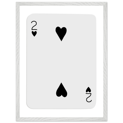 Two of Hearts Poker Card Print - Framed Wall Art, Eco-Friendly Wood Frame in Multiple Sizes & Finishes - Vibrantwalls