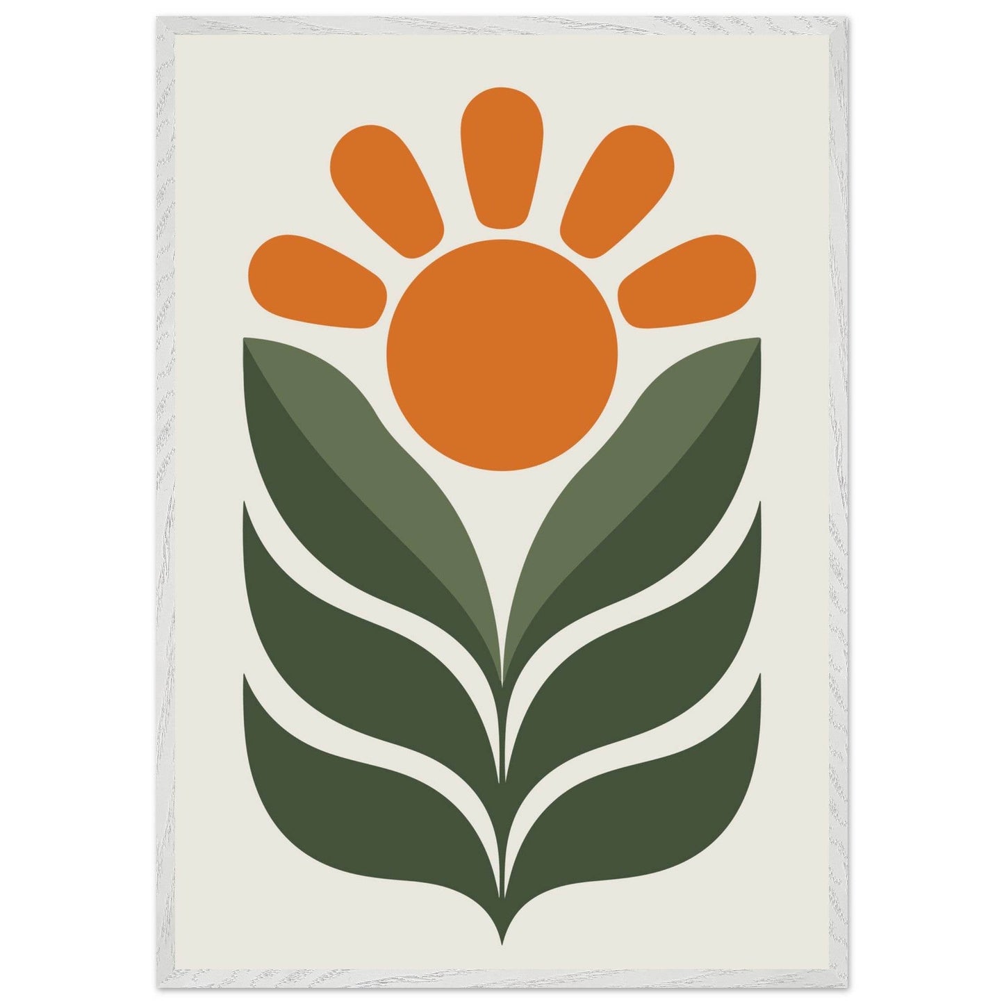 Boho Sun Leaves Nature Abstract Wall Art - Vibrantwalls