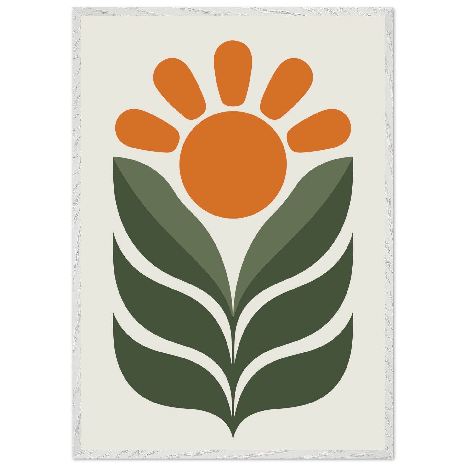 Boho Sun Leaves Nature Abstract Wall Art - Vibrantwalls