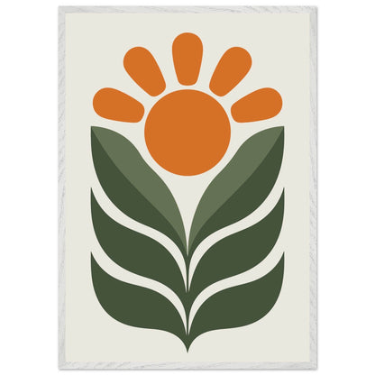 Boho Sun Leaves Nature Abstract Wall Art - Vibrantwalls