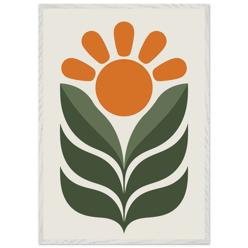 Boho Sun Leaves Nature Abstract Wall Art - Vibrantwalls