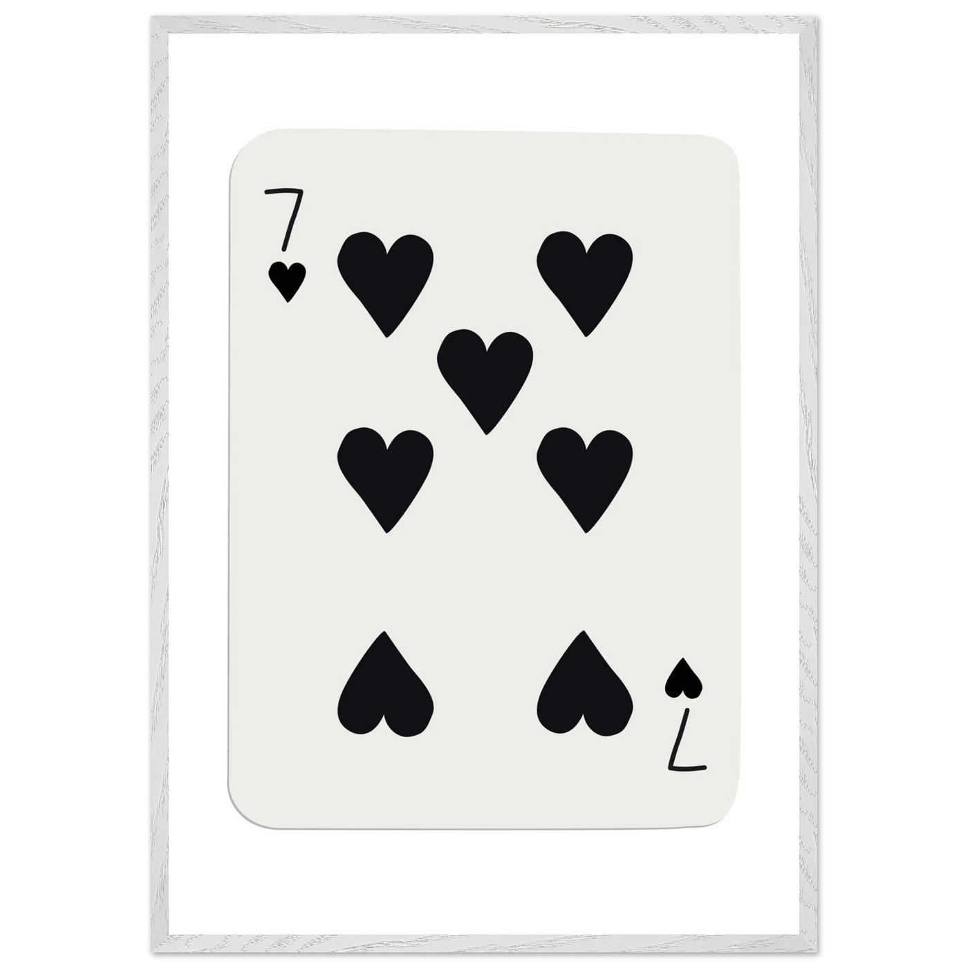 Seven of Hearts - Modern Poker Card Print Art - Eco-Friendly Wood Framed Poster, in your choice of elegant frames - Vibrantwalls