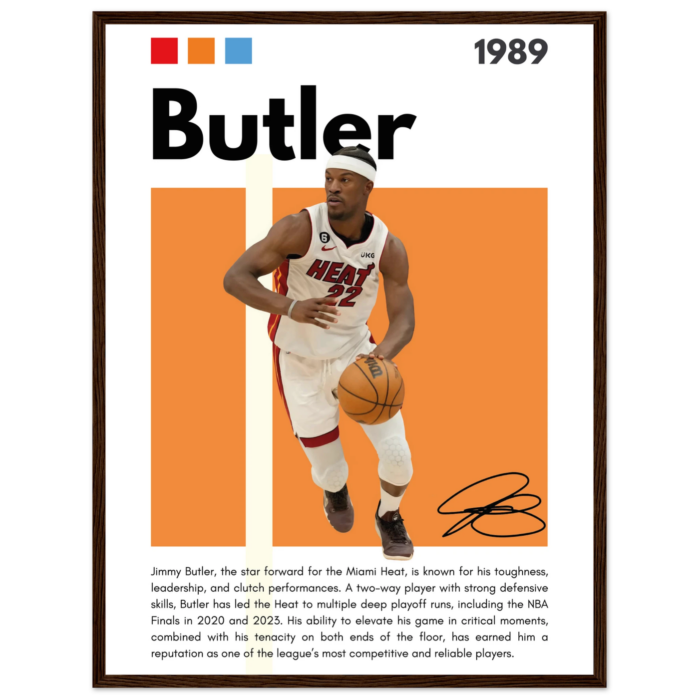 Jimmy Butler Heat Culture Miami Framed Poster 45x60 cm 18x24″ Dark wood frame Vibrantwalls