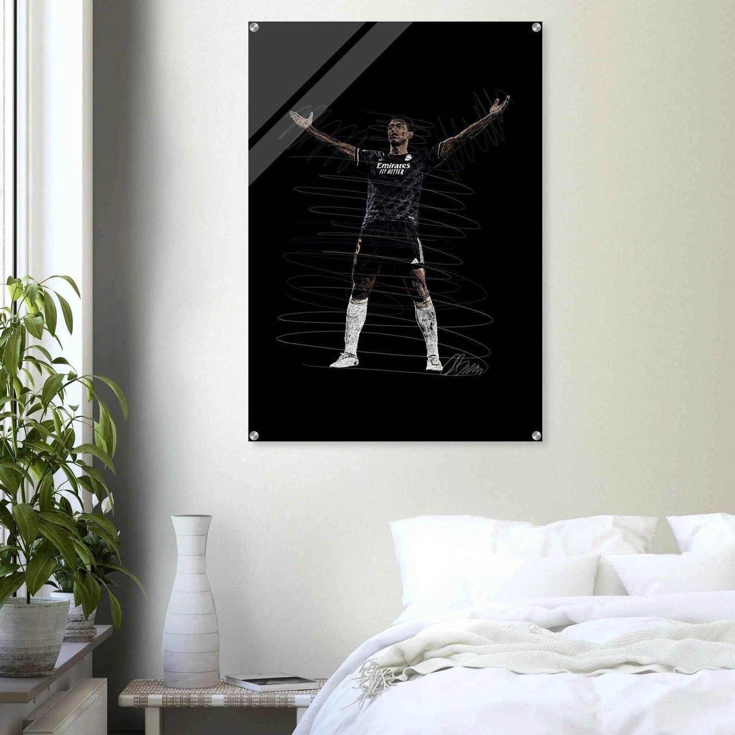 Football Legend Acrylic Print – Dynamic Sketch Art for Modern Sports Fans - Vibrantwalls