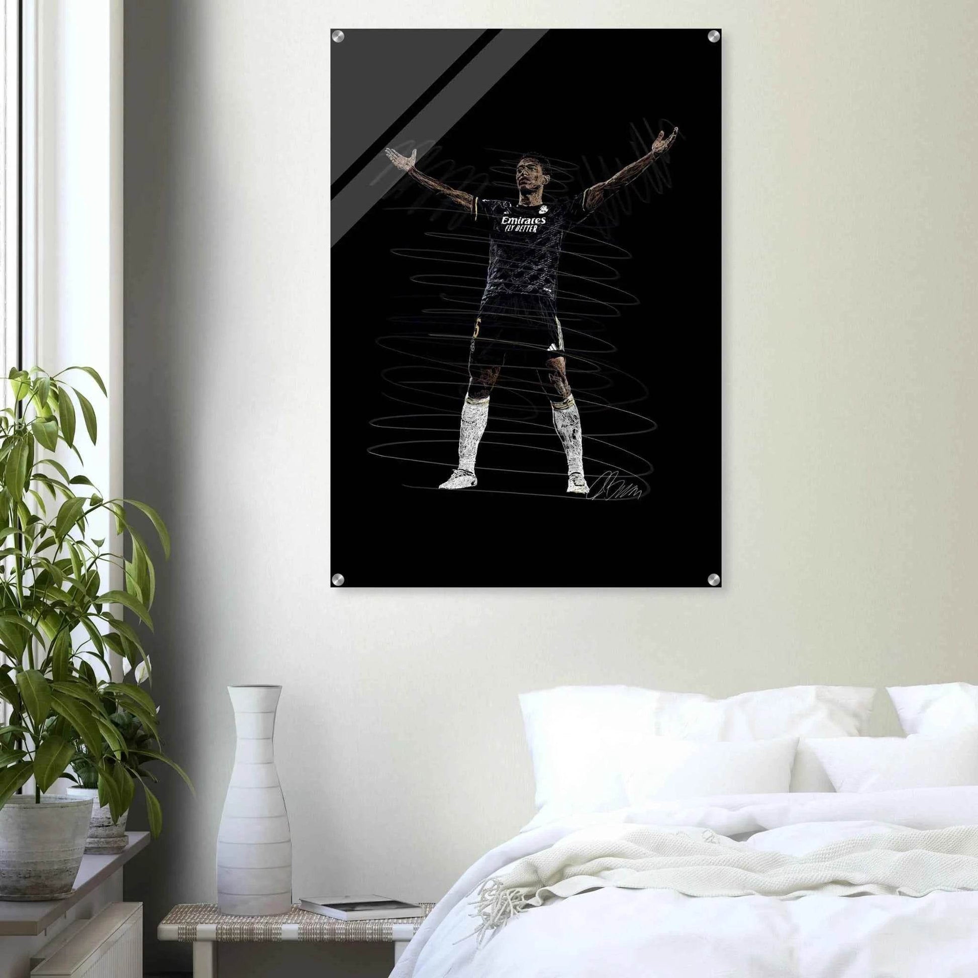 Football Legend Acrylic Print – Dynamic Sketch Art for Modern Sports Fans - Vibrantwalls