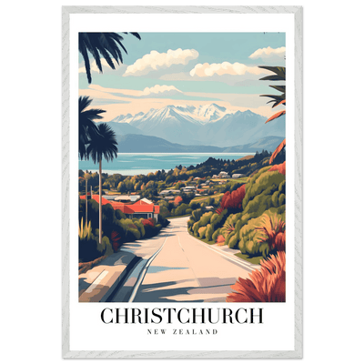 Christchurch New Zealand Framed Poster – Vintage Travel Wall Art with Wooden Frame - Vibrantwalls