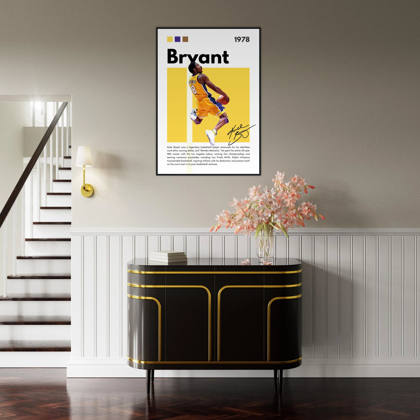 Kobe Bryant Number 24 Lakers Modern Print Vibrantwalls
