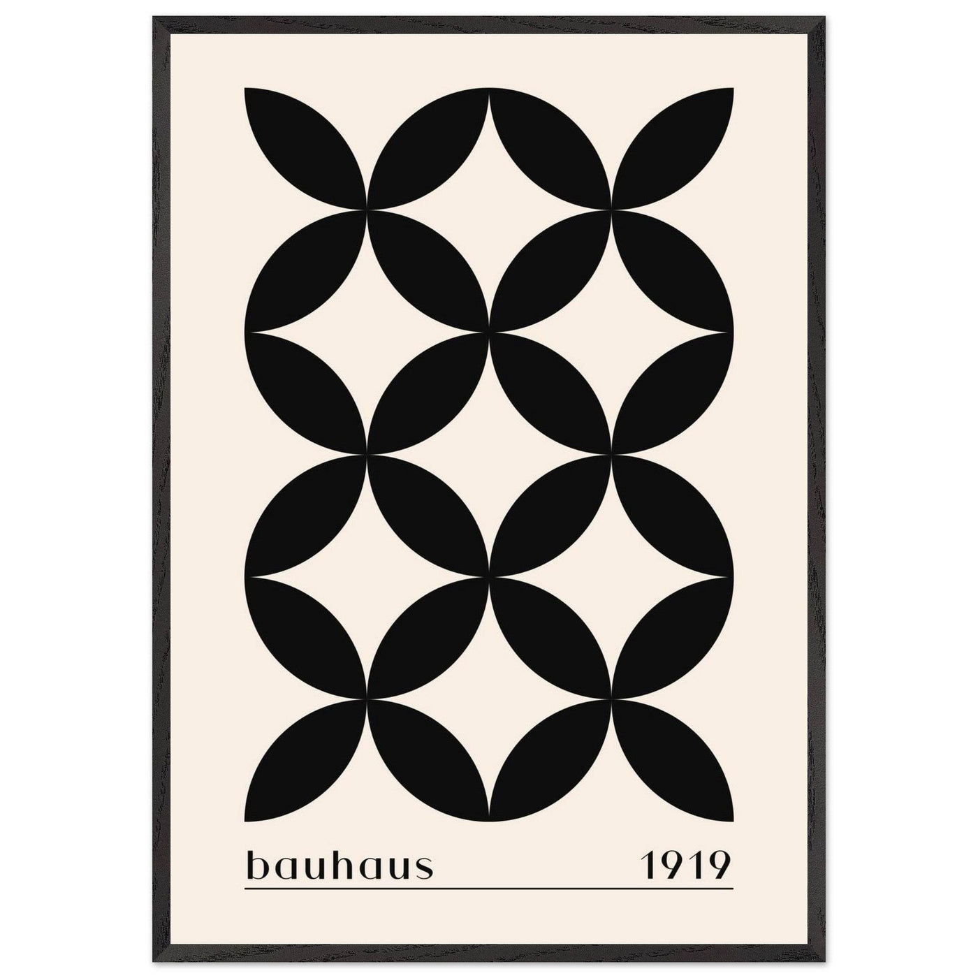 Bauhaus 1919 Black & Beige Circles - Vibrantwalls