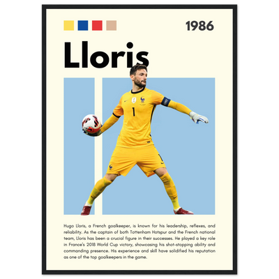 Hugo Lloris France Goalkeeper Football Poster 50x70 cm 20x28″ Black frame Vibrantwalls
