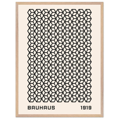 Bauhaus 1919 Geometric Cube Pattern Art Print – Modern Minimalist Framed Poster in Multiple Sizes - Vibrantwalls