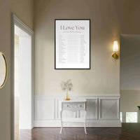I Love You 20 Languages Custom Playing Cards Framed Poster Wall Art - Vibrantwalls