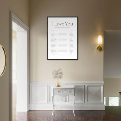 I Love You in 20 Languages - Mounted Framed Art Print, Eco-Friendly Wood Frame in Your Choice of Style - Vibrantwalls