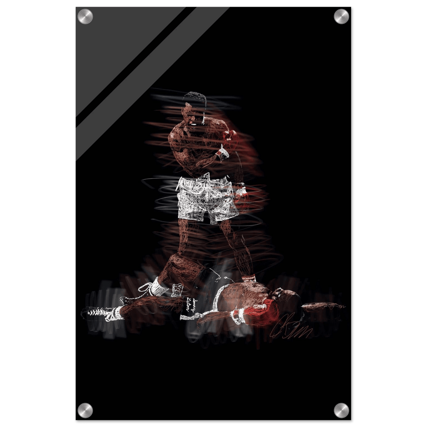 Muhammad Ali K.O. Acrylic Print – Dynamic, Iconic, Modern Sports Wall Art - Vibrantwalls